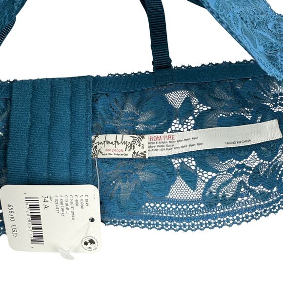 NWT FREE PEOPLE x Intimately FP Sorento Demi Longline Sz 34A Night Swim - Picture 10 of 11